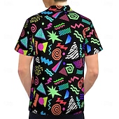 cheap Tops-Retro Vintage 1980s Shirt Aloha Shirt Hippie Psychedelic Men&#039;s Vacation Party Pride Parade Adults&#039; Shirt