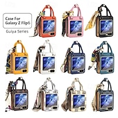 お買い得  サムスン用ケース-電話 ケース 用途 サムスンのギャラクシー Zフリップ6 Z Flip 5 Z Flip 4 Z Flip 3 バックカバー リストストラップ付き 耐衝撃 レトロ風 PUレザー