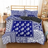 cheap Duvet Cover Sets-Duvet Cover Set Boho Paisely Art Red Black Pattern Duvet Cover Set Soft 3-Piece Luxury Polyester Bedding Set Home Decor Gift