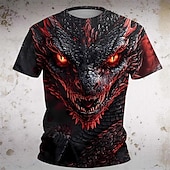 billiga Pojkens 3D-djur-Pojkar 3D Grafisk Dinosaurie T-shirt Kortärmad Sommar Vår Mode Grundläggande Barn 4-12 år Rund hals Utomhus Ledigt Dagligen Normal
