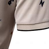 Недорогие Мужской Элитный Поло-Men's Polo Knit Polo Sweater Formal Work Turndown Short Sleeve Letter &amp; Number Buttons Summer White Green Beige Polo