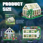 cheap Building Toys-Flower House Building Block for Adults Garden Architecture Building Toy Greenhouse Model Building Set Garden Glass House Building Kit Christmas &amp; Ideal Gift for Kids 12 (688pcs)