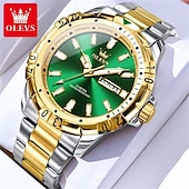 economico Orologi al quarzo-Il nuovo orologio da business da uomo del marchio Olevs orologio classico verde fantasma d&#039;acqua visualizzazione del calendario settimana orologio al quarzo impermeabile moda sportiva