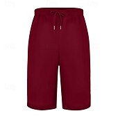 cheap Sweat Shorts-Men&#039;s Sweat Shorts Summer Shorts Casual Shorts Pocket Drawstring Elastic Waist Plain Comfort Short Party Daily Fashion Classic Style White Wine Micro-elastic