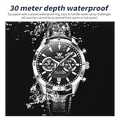 cheap Quartz Watches-New Olevs Men&#039;S Business Watch Chronograph Calendar 24-Hour Indicator Multi-Functional Quartz Watch Fashion Trend Waterproof Sports Watch