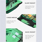 baratos calção de banho boxer masculino-Homens Calção Justo de Natação Shorts de Natação Tecido elástico de 4 vias Bermuda de Surf Calças Com Cordão Com bolsos Natação Surfe Praia Esportes Aquáticos Tropical Estampado Verão Primavera