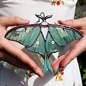 Χαμηλού Κόστους Διακόσμηση Αιθρίου-luna moth βιτρό κρεμαστά για τη γιορτή της μητέρας δώρα δώρο γενεθλίων για τη μαμά πεταλούδα βιτρό suncatcher τέχνη κήπου