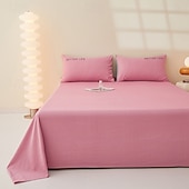 cheap Sheets &amp; Pillowcase-Single Sheet Flat Sheet Bedding Cotton Solid Colored Soft Premium Quality Comforter Cover Bed Collection