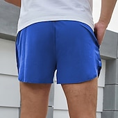 cheap Mens Active Shorts-Men&#039;s Athletic Shorts Shorts Running Shorts Gym Shorts Sport Daily Quick Dry Comfortable Pocket Drawstring Elastic Waist Plain Short Gymnatics Casual Activewear Black Blue Micro-elastic