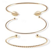 billige Armbånd-Dame Mansjettarmbånd Fancy Dyrebar Punk Stilfull Legering Armbånd Smykker Gull Til Fest