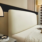 baratos Acessórios de cama-Capa de cabeceira de couro artificial pu à prova d&#039;água, capa elástica para hotel, casa, cama com tudo incluso, proteção contra poeira, cabeceira