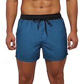 baratos Calções de Banho Masculinos-Homens Calção Justo de Natação Shorts de Natação Bermuda de Surf Calças Com Cordão Com bolsos Natação Surfe Praia Esportes Aquáticos Retalhos Cor Sólida Verão Primavera
