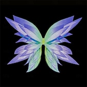 levne Dekorativní světla-karnevalový elegantní svítící pohádkový kostým pro dívky – 4dílná sada oblékání s měkkými duhovými motýlími křídly ideální pro hru na princeznu karnevalové zdobení