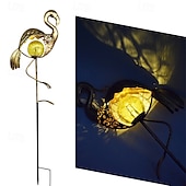 abordables Lumières de décoration du Ramadan-lampes solaires de jardin extérieur – soleil &amp;Lampes solaires à LED en forme de flamme de lune, lampes de pelouse de paysage en fer rétro pour la décoration des allées, des cours et des patios