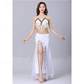 cheap Belly Dancewear-Belly Dance Skirt Sequin Split Dance Costume Set Hip-Hugging Skirt Stage Performance Competition Skirt