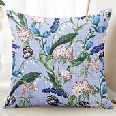 baratos estilo floral e plantas-Capa Decorativa de Almofadas Florais 1PC Capa de Almofada Quadrada Macia para Sofá do Quarto Sala de Estar