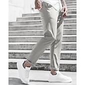 economico Chino-Per uomo Pantaloni Chino Pantaloni corti Pantaloni casual Bottoni Tasche Liscio Comfort Formale Feste Ufficio Di tendenza Classico Verde militare Nero Media elasticità