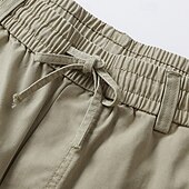 economico Classico-Per uomo Pantaloncini modello cargo Pantaloncini Bermuda A cordoncino Vita elastica Multi tasca Liscio Traspirazione umidità Indossabile Lunghezza del ginocchio Esterno Informale Giornaliero Di