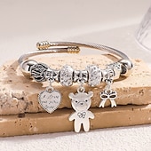 billige Armbånd-Dame Mansjettarmbånd Fancy Heldig Mote Luksus Legering Armbånd Smykker Sølv Til Fest