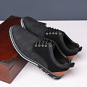 economico Semi-formale-scarpe casual oxford da uomo, sneakers eleganti con lacci blu e nere con dettagli in pelle scamosciata, calzature eleganti per lavoro, matrimoni e uso quotidiano