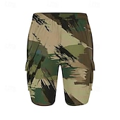 baratos Clássico-Homens Bermuda Cargo Shorts camuflados Calção Shorts de verão Com Cordão Cintura elástica Bolso multi Côr Camuflagem Conforto Vestível Comprimento do joelho Ao ar livre Esporte Diário Moda Casual