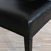 cheap Chair Cover-WaterProof PU Leather Dining Room Chair Cover Seat Covers Elastic Stool Covers Durable Dust-proof Cushion Cover for Home Hotel