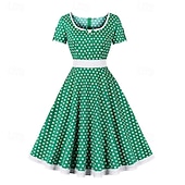 cheap Dresses-Retro Vintage 1950s Dress Swing Dress Polka Dot Women&#039;s Carnival Masquerade Daily Wear Bachelorette Party Adults&#039; Dress Homecoming Dresses