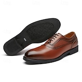 voordelige Formeel-Voor heren Oxfords PU Leder Ademend Comfortabel Anti-slip Gesp Zwart Bruin Herfst Winter