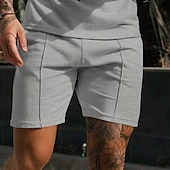 preiswerte Shorts-Herren Waffel Sportliche Shorts Sweatshorts Kurze Hose Shorts Kurze Hosen Sommer-Shorts Tasche Kordelzug Elastische Taille Glatt Komfort Atmungsaktiv Kurz Outdoor Sport Klassisch Brautkleider schlicht
