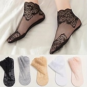 preiswerte Zuhause Socken-Damen Mode Spitze Socken einfarbig leicht weich  elastisch bequem  atmungsaktiv vielseitig