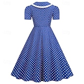 levne Šaty-Retro 50. léta Rockabilly Šaty Houpací šaty Maškarní kostým Dámské Karneval Plesová maškaráda Denní nošení loučení se svobodou nevěsty Dospělé Šaty Šaty pro návrat domů