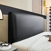 baratos Acessórios de cama-Capa de cabeceira de couro artificial pu à prova d&#039;água, capa elástica para hotel, casa, cama com tudo incluso, proteção contra poeira, cabeceira