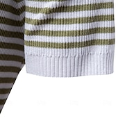 billige Herre Elite Polo-Herre Polo Strikk polo Formell Arbeid Måkekrage Kortermet Moderne Bekvem Stripet Vertikale striper Stripe-Trim Stripe Vår Normal Svart Lysegrønn Militærgrønn Polo