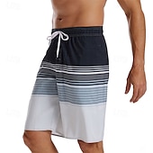 economico pantaloncini da bagno da uomo-Per uomo Boxer da surf Pantaloncini da mare Boxer da mare con fodera in rete Vita elastica Strisce sfumate Comfort Asciugatura rapida Breve Per eventi Spiaggia Fine settimana Di tendenza Informale