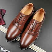 voordelige Formeel-Voor heren Oxfords PU Leder Ademend Comfortabel Anti-slip Gesp Zwart Bruin Herfst Winter