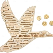 cheap Home Decor-American Waterfowl Duck hunting gift for men, Waterfowl hunting decor sign, Engraved wood hunters harvest log, Tracking journal