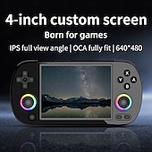 baratos Consoles de Jogos-rg40xx h console de jogos portátil tela de 4&#039;&#039; sistema linux joystick efeito de iluminação rgb rg40xxh player de vídeo console trimui