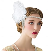olcso Kiegészítők és még sok más-Retró 1920-as évek Sisak Álarcosbál Flapper fejpánt Fejfedők A nagy Gatsby Charleston Toll Női Mindszentek napja Farsang Álarcos mulatság Koktélparty Diákbál Menyegző Tini Felnőttek Fejfedők
