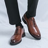 baratos Formal-Sapatos oxford masculinos de couro sintético marrom com relevo de crocodilo - elegantes e sofisticados para uso casual e formal