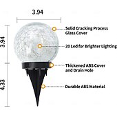 baratos Landscape Lights-2 Pcs 12CM-35Lets Outdoor Solar Cracked Glass Ball Ground Plug in Light Courtyard Garden Lawn Path Wedding Festival Atmosphere Decorative Light