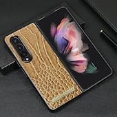 Χαμηλού Κόστους Samsung Θήκη-τηλέφωνο tok Για Samsung Galaxy Z Fold 5 Z Fold 4 Z Fold 3 Πίσω Κάλυμμα Ανθεκτική σε πτώσεις Ρετρό PU δέρμα