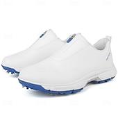 preiswerte Herren Golfschuhe-weiße Golfschuhe für Herren mit Reißverschluss, atmungsaktivem Obermaterial und gepolsterter Sohle für Komfort und Leistung auf dem Platz