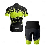 levne Pánské oděvní soupravy-Pánské Cyklodres a kraťasy Krátký rukáv Horská cyklistika Silniční cyklistika Žlutá Modrá Zelená Graffiti Jezdit na kole Spandex Sportovní Graffiti Oblečení