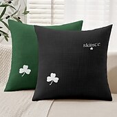 ieftine Husa de perna de vacanta-Perne Decorative de Ziua Sfântului Patrick Copertă 1PC Pernă Moale Pătrată pentru Canapea Acasă Pernă pentru Dormitor Salon Scaun Sláinte Irish