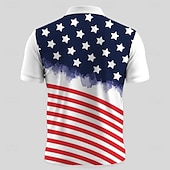  4 de julio de 2026, 250 aniversario Hombre Bandera estadounidense de los Estados Unidos Polo Manga Corta Camisas de polo Camisas con cuello Casual Exterior Ropa Cotidiana Impresión 3D Verano