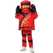 levne Chlapecké kostýmy-Bloková figurka ninja Bojovník z kostek Úbory Kostým cosplay Filmové kostýmy for Chlapecké Dívčí Dětské předvečer Všech svatých Karneval Světový den knihy Výkon Vzdělávací převlékání Oblékání na