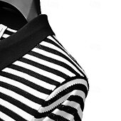 cheap Men&#039;s Printed Polo-Men&#039;s Polo Knit Polo Sweater Business Casual Lapel Short Sleeve Formal Stripes Buttons Summer Black Light Green Dark Green Brown Polo