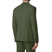 abordables Costumes de mariage-Costumes de mariage pour hommes Affaires Noire Sauge Mode Formelle Été Couleur unie Coupe standard 3 pièces Simple bouton Deux boutons