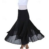 preiswerte Tanzkleidung für Balltänze-eleganter Gesellschaftstanz Walzer Tanzparty langer Swing Mesh Rock
