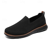 billige Sneakers til herrer-slip-on strikkede joggesko for menn, pustende mesh-overdel med komfortabel passform, uformelle lette sko for hverdags- og utendørsaktiviteter